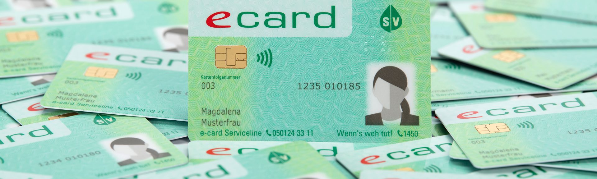 e-card im Fokus mit Foto