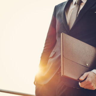 Businessman Office Worker Working Concept. Go's to work at sunrise