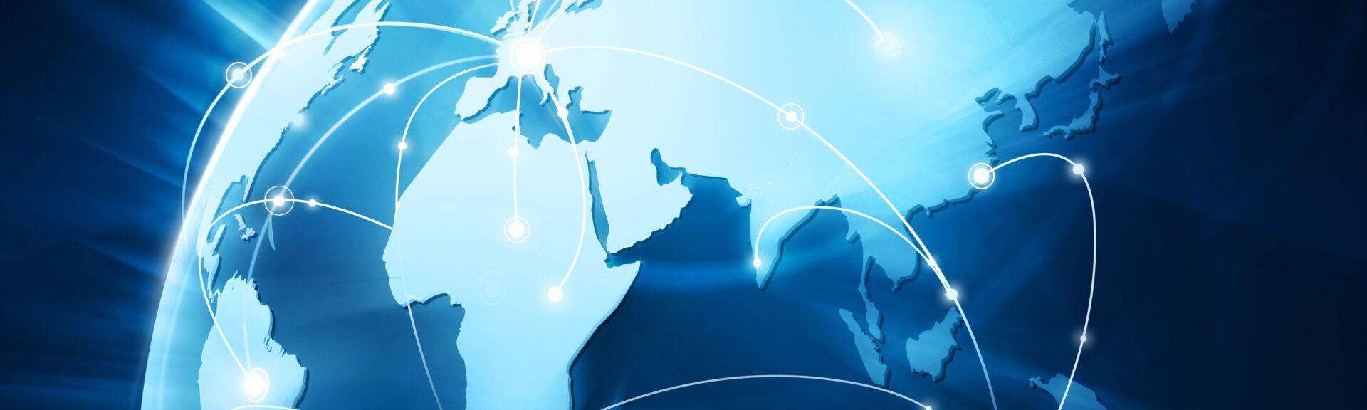 Connexion Internet. Earth with connected pins. Symbol for cyber connection