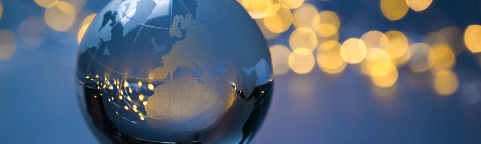 2022 new year Europe and africa, asian, on a earth ball in front