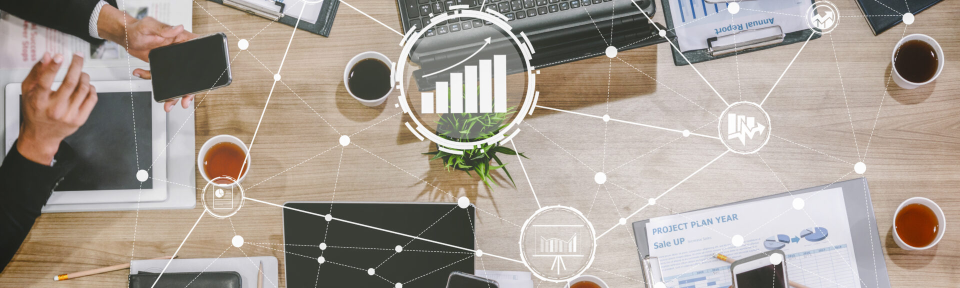 Data Analysis for Business and Finance Concept. Graphic interface showing future computer technology of profit analytic, online marketing research and information report for digital business strategy.